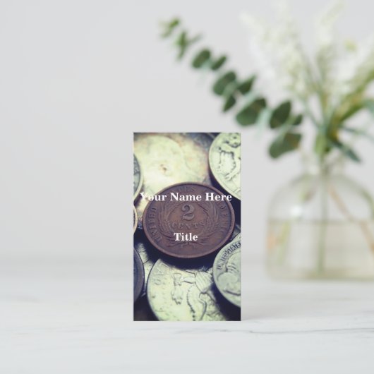 2 cent munten visitekaartje (Staand voorkant)