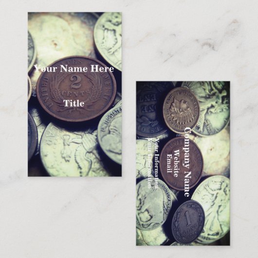 2 cent munten visitekaartje (Voorkant / Achterkant)