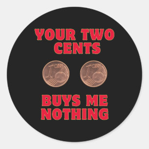 2 cent ronde sticker
