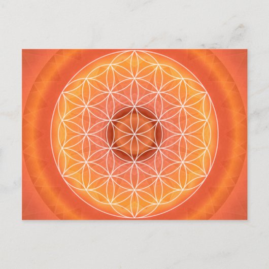 2 Chakra Flower of Life oranje Briefkaart (Voorkant)