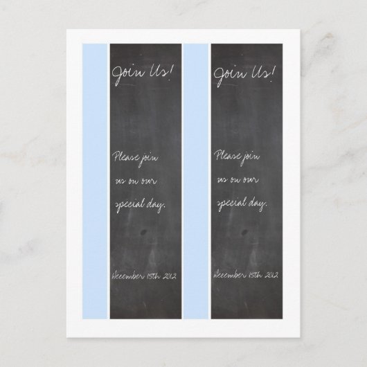 2 Chalkboard Blue Wedding Bladwijzer Briefkaart (Voorkant)