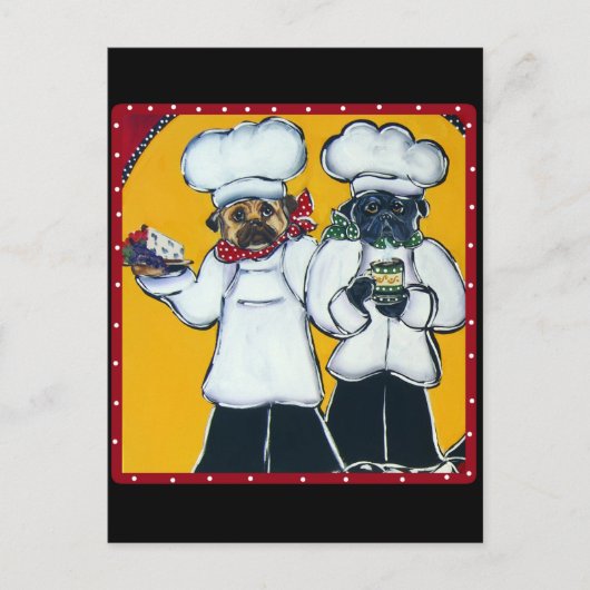 2 Chef Pugs Briefkaart (Voorkant)