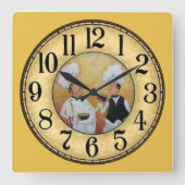 2  Chefs Vierkante Klok (Voorkant)