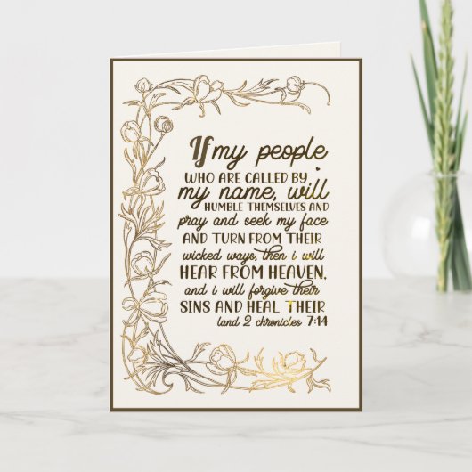 2 Chronicles 7:14 als mijn mensen bidden Kaart (Voorkant)