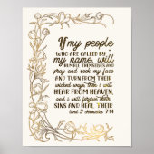2 Chronicles 7:14 als mijn mensen bidden Poster (Voorkant)