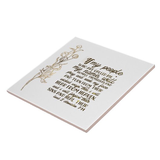 2 Chronicles 7:14 als mijn mensen bidden Tegeltje (Zijkant)