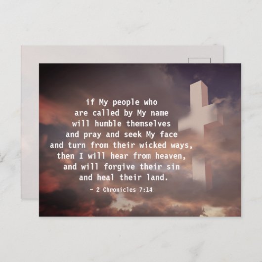 2 Chronicles 7:14 Als mijn volk zal bidden Briefkaart (Voorkant / Achterkant)
