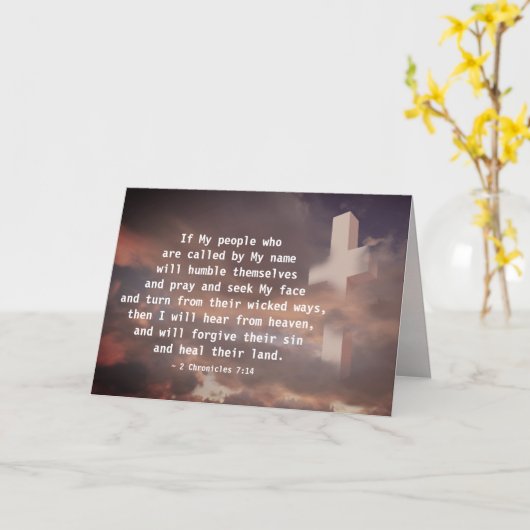 2 Chronicles 7:14 Als mijn volk zal bidden Kaart (Gele Bloem)