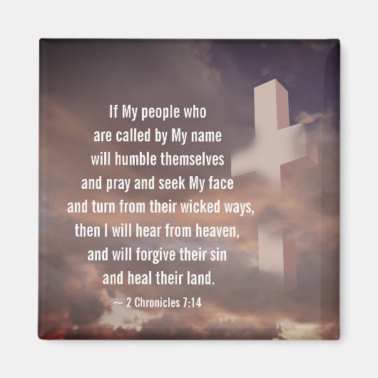 2 Chronicles 7:14 Als mijn volk zal bidden Magneet (Voorkant)