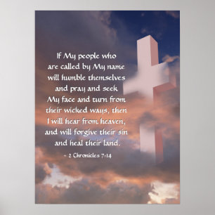 2 Chronicles 7:14 Als mijn volk zal bidden Poster