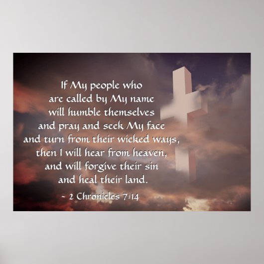 2 Chronicles 7:14 Als mijn volk zal bidden Poster (Voorkant)