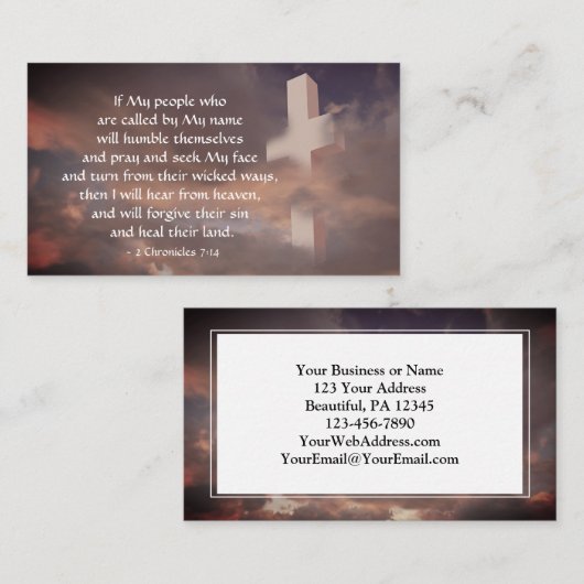 2 Chronicles 7:14 Als mijn volk zal bidden Visitekaartje (Voorkant / Achterkant)