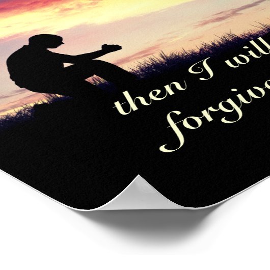 2 Chronicles 7:14 Bijbel als mijn mensen bidden Poster (Hoek)