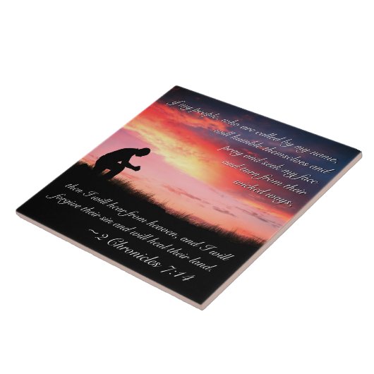 2 Chronicles 7:14 Bijbel als mijn mensen bidden Tegeltje (Zijkant)