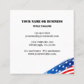 2 Chronicles 7:14 BijbelAmerikaanse vlag Christeli Vierkante Visitekaartje (Achterkant)