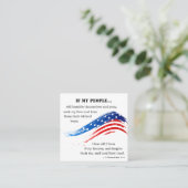 2 Chronicles 7:14 BijbelAmerikaanse vlag Christeli Vierkante Visitekaartje (Staand voorkant)