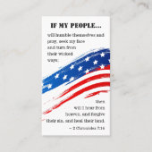 2 Chronicles 7:14 BijbelAmerikaanse vlag Christeli Visitekaartje (Voorkant)