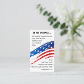 2 Chronicles 7:14 BijbelAmerikaanse vlag Christeli Visitekaartje (Staand voorkant)