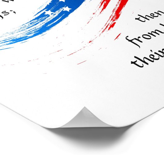 2 Chronicles 7:14 Manuscript, Amerikaanse Vlag Poster (Hoek)