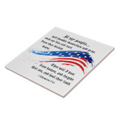 2 Chronicles 7:14 Manuscript, Amerikaanse Vlag Tegeltje (Zijkant)