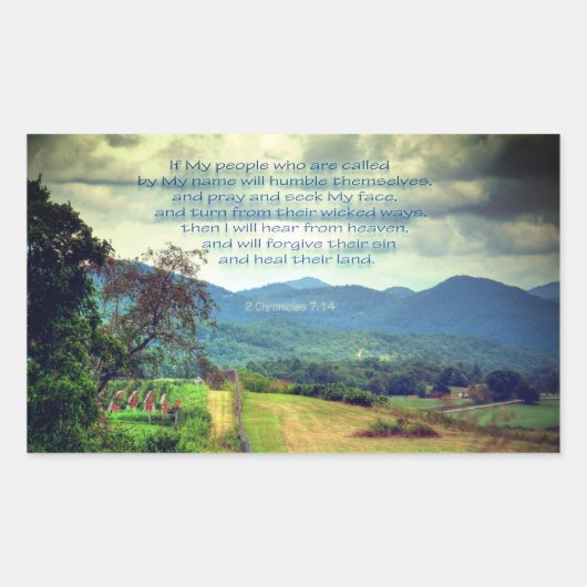 2 Chronicles 7:14 Rechthoekige Sticker (Voorkant)
