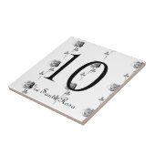 2 cijferig nummer 3D Rozen Cinzel huisnummer Tegeltje (Zijkant)