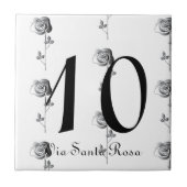 2-cijferig nummer 3D-Rozen huisnummer en straat Tegeltje (Voorkant)