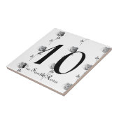 2-cijferig nummer 3D-Rozen huisnummer en straat Tegeltje (Zijkant)