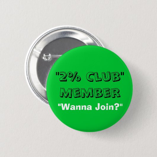 2% Club Ronde Button 5,7 Cm (Voorkant /achterkant)