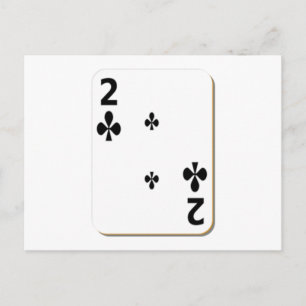 2 Clubs-speelkaart Briefkaart