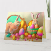 2 Collectie voor paasBunny en gouden eieren Kaart (Voorkant)