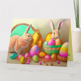 2 Collectie voor paasBunny en gouden eieren Kaart