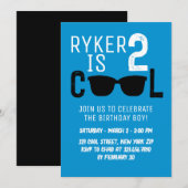 2 Cool Retro Zonnebril Jongen 2e Verjaardag Blauw Kaart (Voorkant / Achterkant)