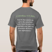 2 Cor. 9:10 (KJV) Zaaier St. Patrick's Grey T-shirt (Achterkant)