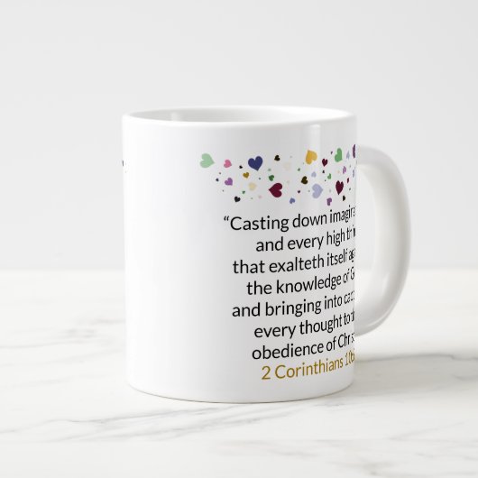 2 Corinthians 10:5 - Jumbo-Mok Grote Koffiekop (Voorkant rechts)