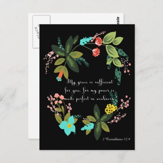 2 Corinthians 12:9 Briefkaart (Voorkant / Achterkant)