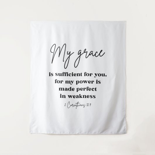 2 Corinthians 12:9 Christelijk College Dorm Wandkleed (Voorkant)