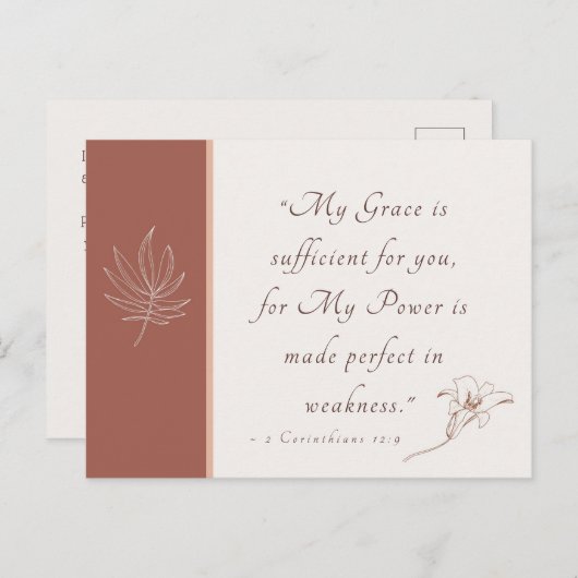 2 Corinthians 12:9 Mijn genade is voldoende Briefkaart (Voorkant / Achterkant)