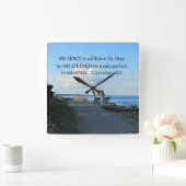 2 Corinthians 12:9 Mijn genade is voldoende ... Vierkante Klok (Huis)