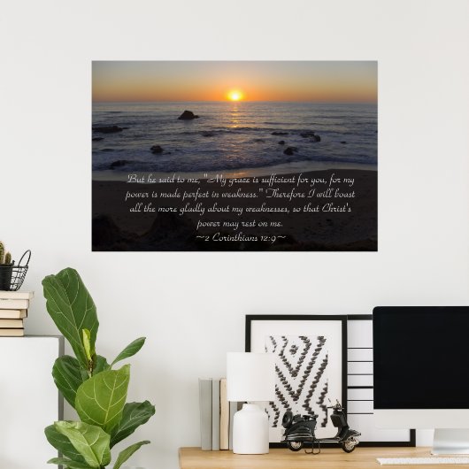 2 Corinthians 12:9 Poster (Thuiskantoor)
