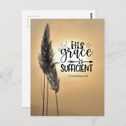 2 Corinthians 12:9 Zijn genade is voldoende Briefkaart (Voorkant / Achterkant)