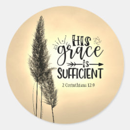 2 Corinthians 12:9 Zijn genade is voldoende Ronde Sticker