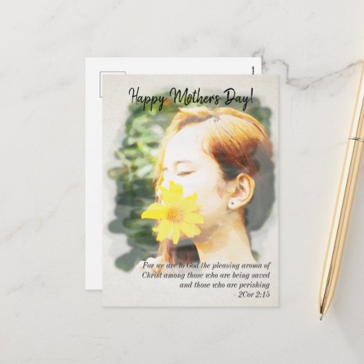 2 Corinthians 2:15 Happy Moederdag Waterverf Feestdagenkaart (Voorkant / Achterkant in situ)