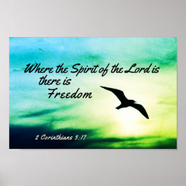 2 Corinthians 3:17 Freedom Bijbel Verse Bird Flyin Poster
