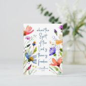 2 Corinthians 3:17 Freedom Bijbelversie Briefkaart (Staand voorkant)