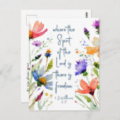 2 Corinthians 3:17 Freedom Bijbelversie Briefkaart (Voorkant / Achterkant)