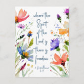 2 Corinthians 3:17 Freedom Bijbelversie Briefkaart (Voorkant)