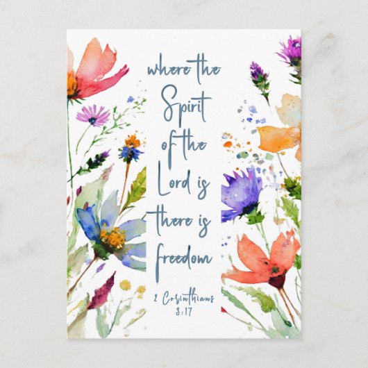 2 Corinthians 3:17 Freedom Bijbelversie Briefkaart (Voorkant)