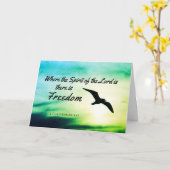 2 Corinthians 3:17 Freedom Bijbelversie Kaart (Gele Bloem)