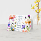 2 Corinthians 3:17 Freedom Bijbelversie Kaart (Gele Bloem)